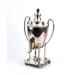 A silver plated tea urn - England, 19th century, mark of The Alexander Clark Manufacturing Co.