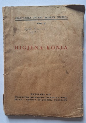 HIGIENA KONIA Bibljoteczka Oficera Rezerwy Piechoty 1932