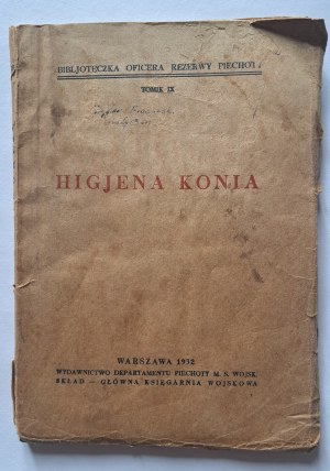 Biblia dôstojníka pechoty v zálohe HORSE HIGIENCY 1932