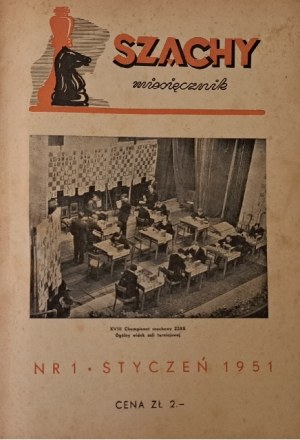 SZACHY miesięcznik Rok IV 1949 nr 1-12 kompletny rok [Zeitschrift].