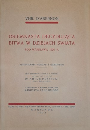 [Schlacht von Warschau] D'ABERNON Vhr - Achtzehnte Entscheidungsschlacht der Weltgeschichte 1932