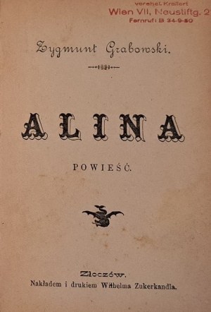 KOZUBOWSKI Feliks [pseud. Zygmunt Grabowski] - Alina 1896