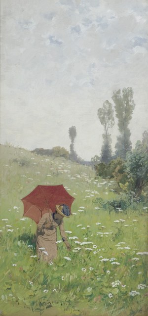 Roman Kochanowski, ZBIERAJĄCA KWIATY, 1892