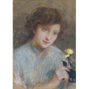 Teodor Axentowicz, FRAU MIT ROSE, 1937