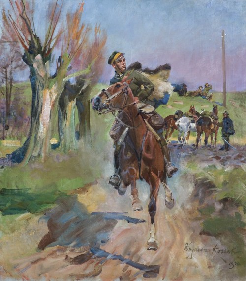 Wojciech Kossak, Z PILNYM MELDUNKIEM, 1920