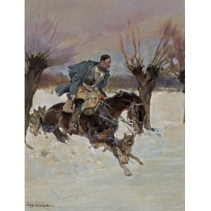 Jerzy Kossak, Fleeing Before the Wolves