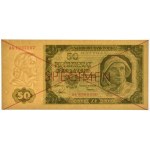 50 złotych 1948 - SPECIMEN - AA 1234567/8900000 - PMG 65 EPQ
