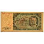 20 złotych 1948 - SPECIMEN - AD 8900000/1234567 - PMG 65 EPQ