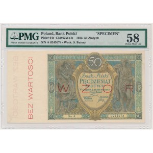 50 złotych 1925 - WZÓR - Ser. A - PMG 58