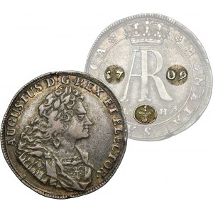 Augustus II the Strong, 1/3 Thaler Dresden 1709 ILH - VERY RARE