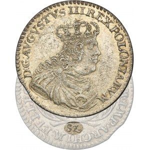 Augustus III of Poland, 6 Groschen Leipzig 1753 - RARE, denomination SZ