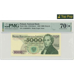 5.000 złotych 1982 - AA - PMG 70 ★