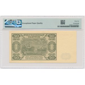 50 złotych 1948 - CT - PMG 66 EPQ - papier prążkowany