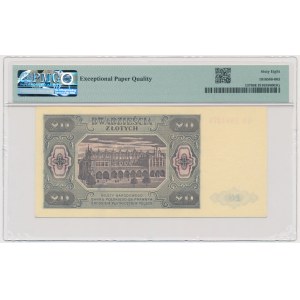 20 złotych 1948 - GS - PMG 68 EPQ - papier prążkowany