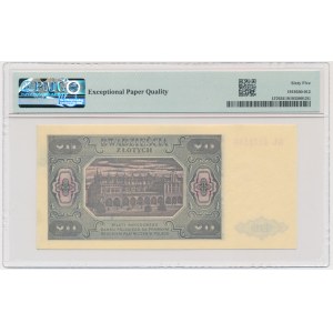 20 złotych 1948 - GL - PMG 65 EPQ - papier prążkowany