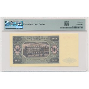 20 złotych 1948 - GC - PMG 65 EPQ - papier prążkowany