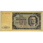 20 złotych 1948 - GC - PMG 65 EPQ - papier prążkowany