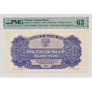 50 złotych 1944 ...owym - TY - PMG 63