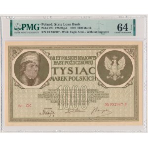 1.000 marek 1919 - ser. ZR. - PMG 64 EPQ