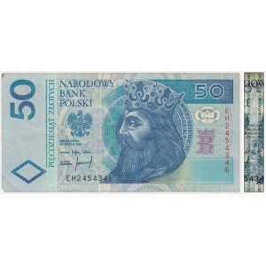 50 złotych 1994 - EH - DESTRUKT - PODWÓJNA NITKA ZABEZPIECZAJĄCA