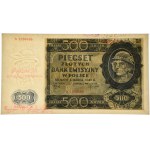 500 złotych 1940 - A 12... - Ostemplowany Falsyfikat Londyński - PMG 65 EPQ - RZADKOŚĆ