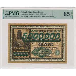Gdańsk, 5 milionów marek 1923 - nadruk zielony - PMG 65 EPQ