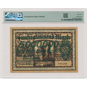 Danzig, 5 milion Mark 1923 - green overprint - PMG 65 EPQ