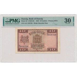 Danzig, 10 Gulden 1924 - A/A - PMG 30 - RARE
