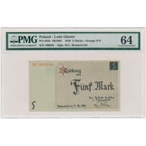 5 Mark 1940 - orange serial number - PMG 64 - cardboard paper