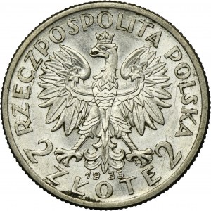 Głowa Kobiety, 2 złote 1933