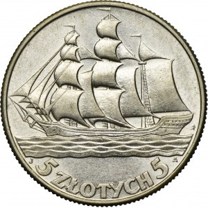 Żaglowiec, 5 złotych 1936