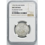 August III Sas, Lipsko 1753 dvojité zlato - bez EC - NGC UNC DETAILY
