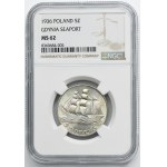 Żaglowiec, 5 złotych 1936 - NGC MS62