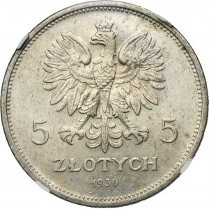 Sztandar, 5 złotych 1930 - NGC MS62