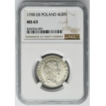 Poniatowski, 4 Groschen 1790 EB - NGC MS63