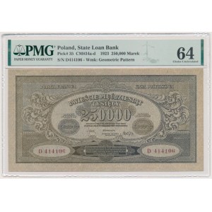 250.000 marek 1923 - D - PMG 64 - PIĘKNY
