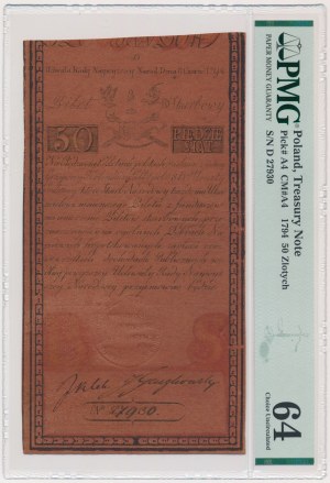 50 złotych 1794 - D - PMG 64 - OKAZOWY