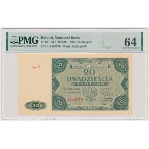 20 złotych 1947 - A - PMG 64