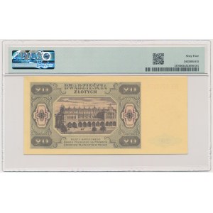 20 złotych 1948 - HM 97... - papier PLASTYFIKOWANY - PMG 64