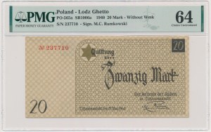 20 Mark 1940 - no. 1 without watermark - PMG 64