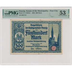 Danzig, 500 Mark 1922 - PMG 53