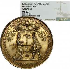 John II Casimir, Wedding Medal Danzig undated - Johann Höhn - ex. NGC MS62