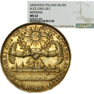 John II Casimir, Wedding Medal Danzig undated - Johann Höhn - ex. NGC MS62