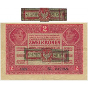 Austria, 2 Kronen 1917 - with overprint RZECZPOSP. POLSKA - RARE