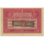 Austria, 2 Kronen 1917 - with overprint RZECZPOSP. POLSKA - RARE