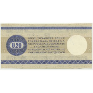 Pewex, 20 centów 1979 - WZÓR - HN 0000000 - NIENOTOWANY