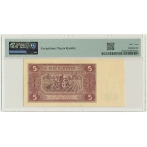 5 złotych 1948 - AU - PMG 53 EPQ