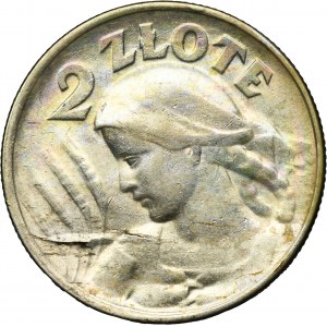 Kobieta i kłosy, 2 złote Filadelfia 1924 - ODWROTKA