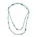 Long necklace / sautoir green and blue