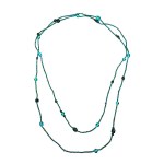 Dlouhý náhrdelník / zelená a modrá barva